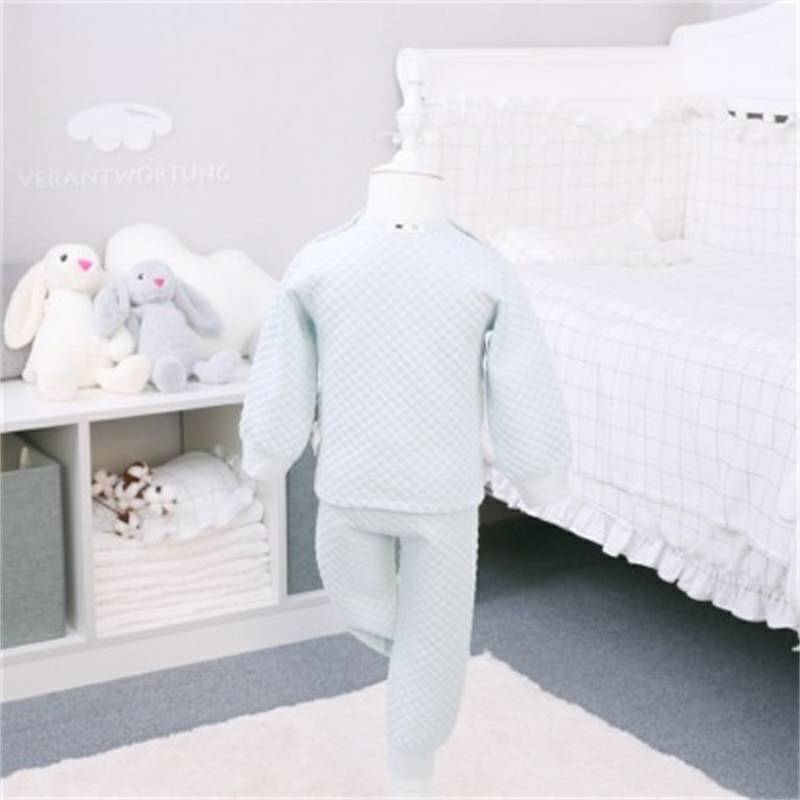 Verantwortung bayi laki-laki dan perempuan celana katun organik jas biru