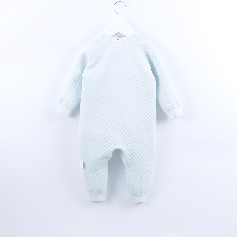 Verantwortung jantan dan betina bayi katun organik baju monyet one-piece blue