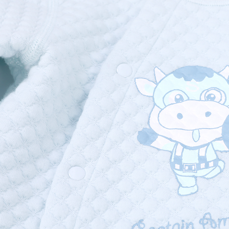 Verantwortung jantan dan betina bayi katun organik baju monyet one-piece blue