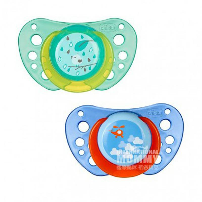 Chicco Italia pola kartun bayi silikon dot dua paket selama lebih dari 12 bulan Versi Luar Negeri