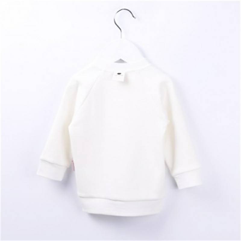 [2 pieces] Verantwortung pria dan wanita bayi katun organik lengan panjang bottoming kemeja vitalitas warna solid putih 