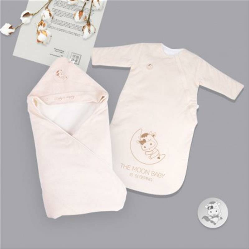 [2 pieces] Verantwortung laki-laki dan perempuan bayi katun warna organik Eropa klasik kantong tidur sederhana + selimut