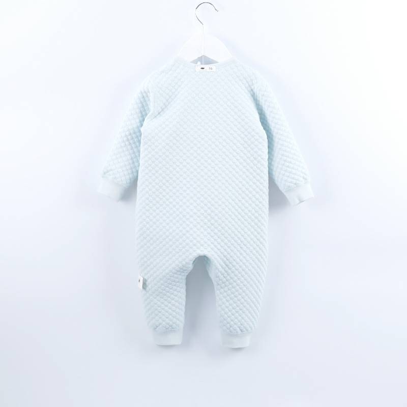 [2 pieces] Verantwortung jantan dan betina bayi katun organik baju monyet one-piece + celana setelan jas biru