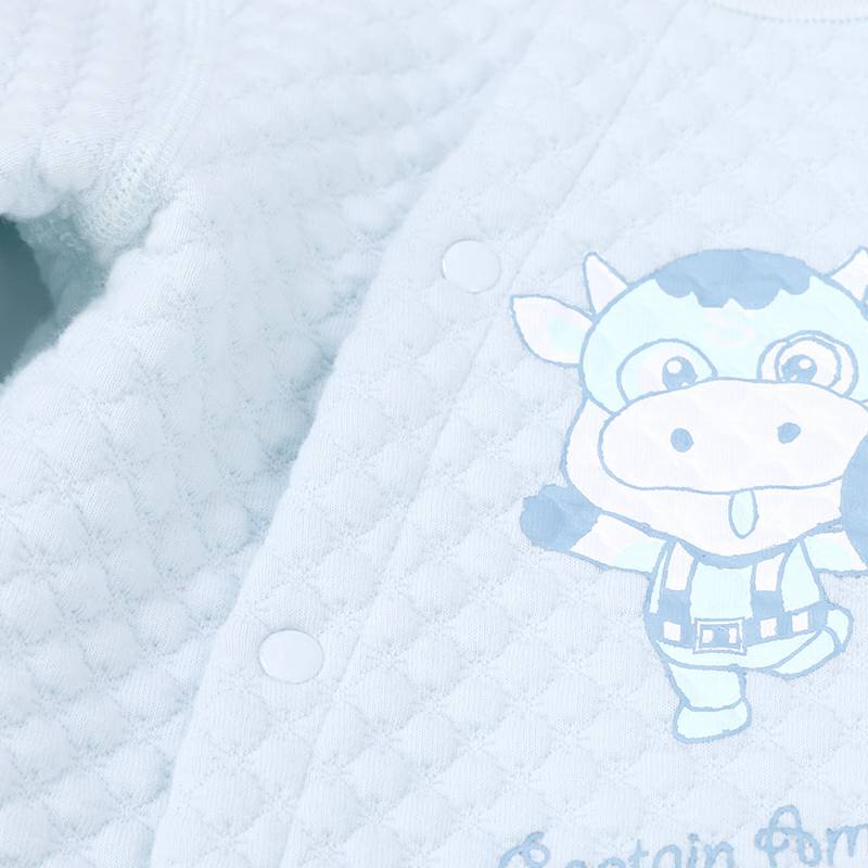 [2 pieces] Verantwortung jantan dan betina bayi katun organik baju monyet one-piece + celana setelan jas biru