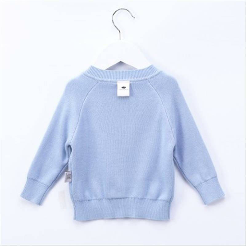 Verantwortung jantan dan betina bayi katun organik Eropa klasik double-layer kardigan rajutan 3 warna opsional