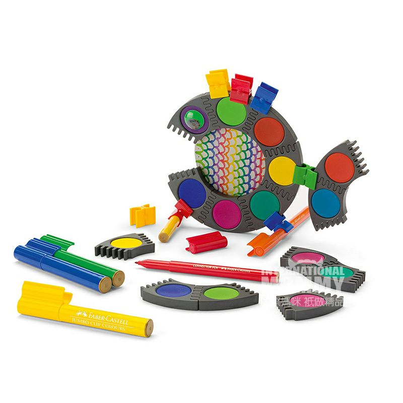 FABER-CASTELL Jerman 10 warna dapat mengeja blok bangunan anak-anak kuas cat air edisi luar negeri