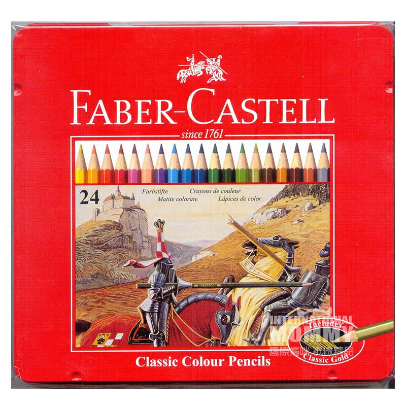 FABER-CASTELL Germany 24 warna kotak pensil warna metal klasik edisi luar negeri