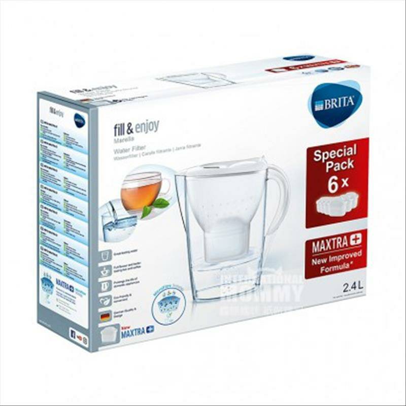 BRITA Filter ketel putih Jerman dengan 6 elemen filter versi luar negeri