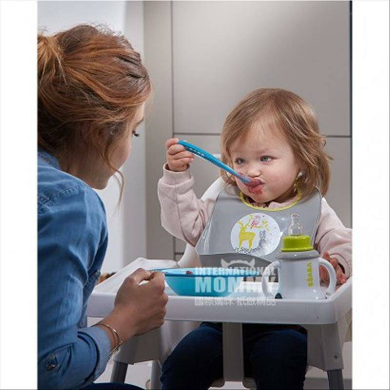 BEABA Perancis BEABA bayi pelatihan suplemen makanan silikon sendok lembut versi luar negeri