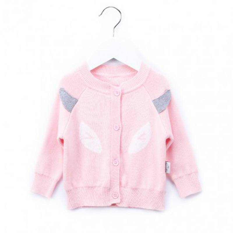 Verantwortung jantan dan betina bayi katun organik Eropa klasik double-layer kardigan rajutan