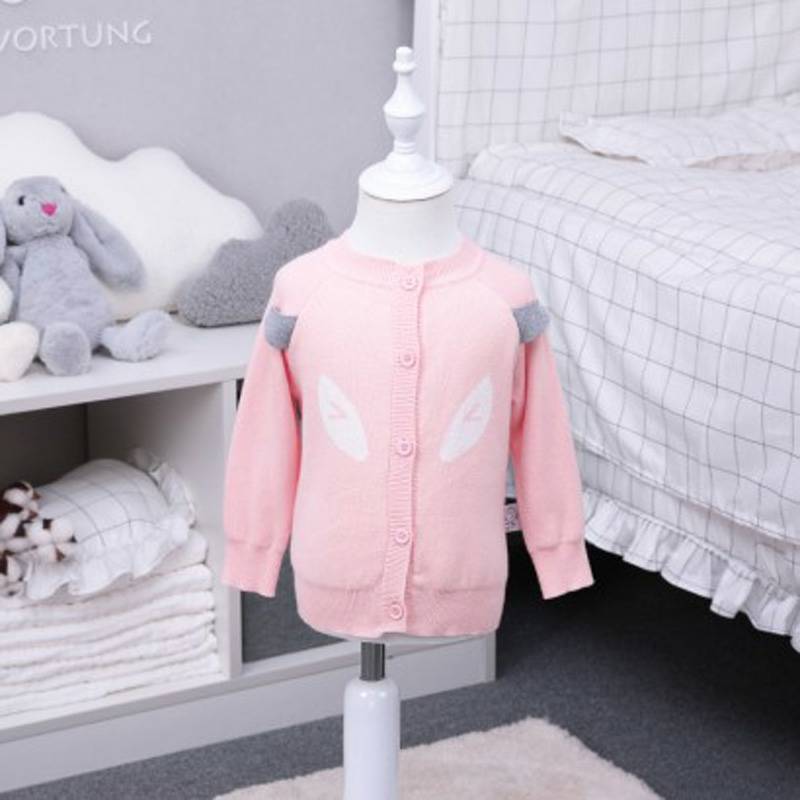 Verantwortung jantan dan betina bayi katun organik Eropa klasik double-layer kardigan rajutan