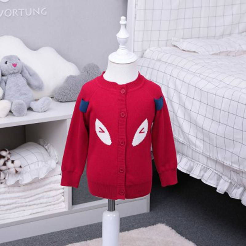 Verantwortung jantan dan betina bayi katun organik Eropa klasik double-layer kardigan rajutan