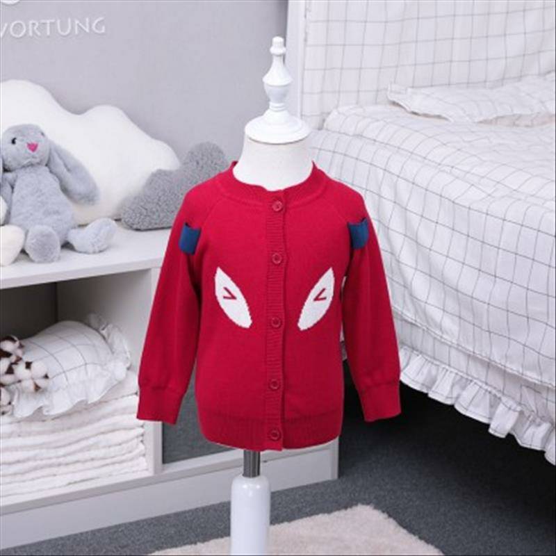 Verantwortung jantan dan betina bayi katun organik Eropa klasik double-layer kardigan rajutan