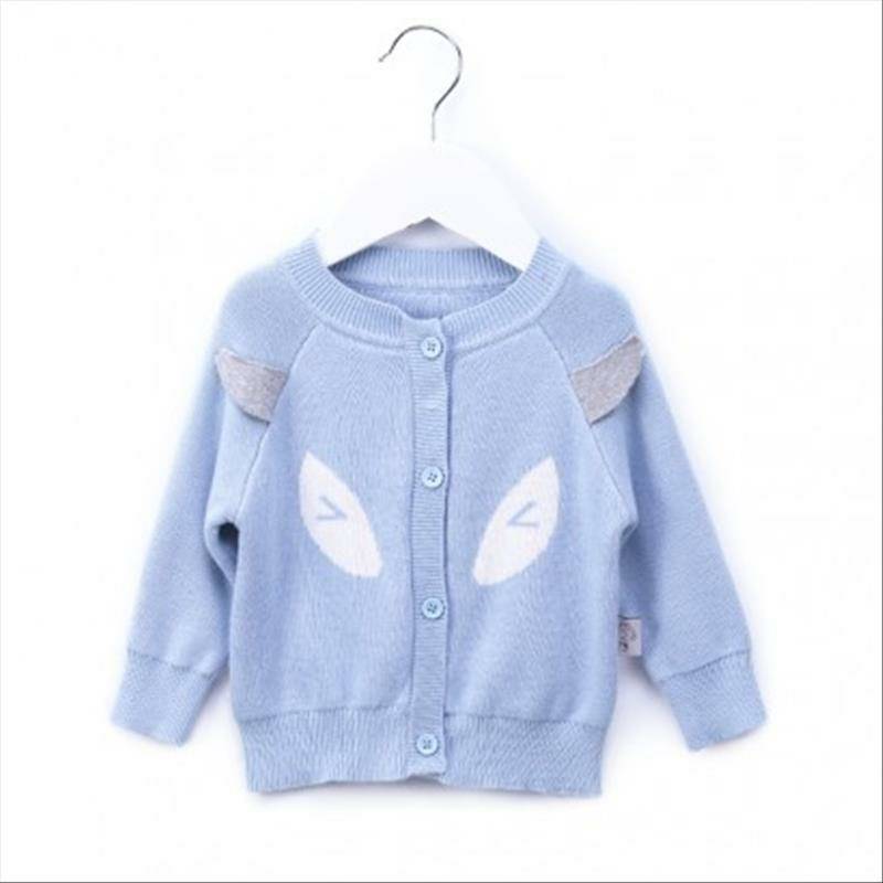 Verantwortung jantan dan betina bayi katun organik Eropa klasik double-layer kardigan rajutan