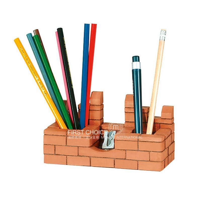 Teifoc German DIY rumah kecil pemegang pena model arsitektur versi luar negeri