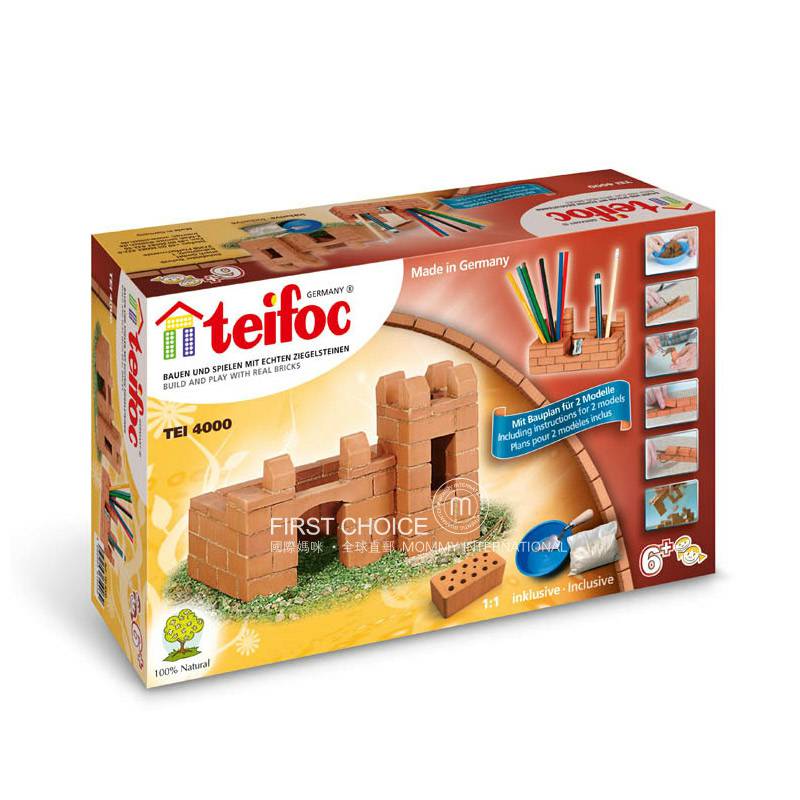 Teifoc German DIY rumah kecil pemegang pena model arsitektur versi luar negeri