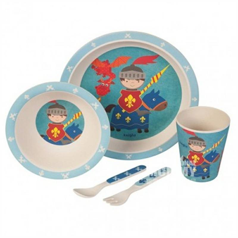 Kaufdichgruen Kaufdichgruen Jerman Serat Bambu Alami Peralatan Makan Anak Set Versi Luar Negeri