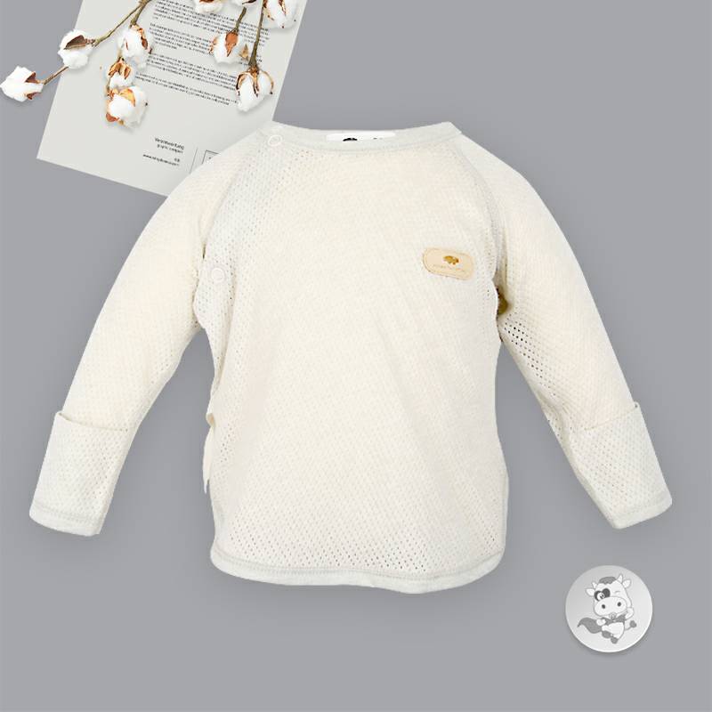 Verantwortung pria dan wanita bayi katun warna organik empat musim bagian tipis baru lahir jala jersey top