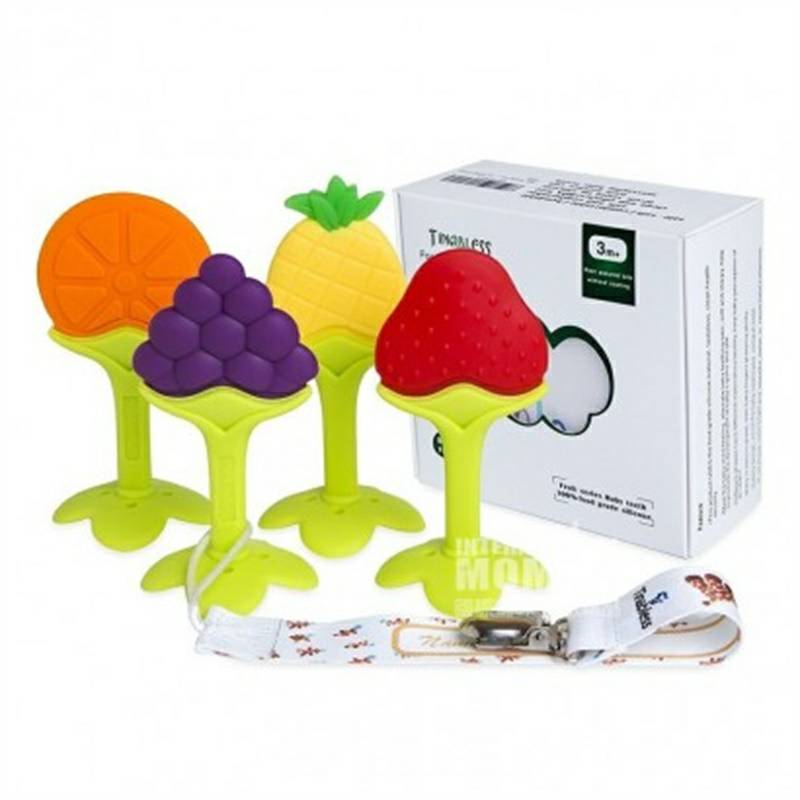 TINABLESS Amerika TINABLESS bayi buah silikon lembut pasta gigi mainan set versi luar negeri