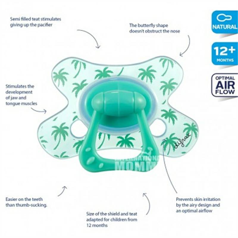 Difrax Dutch Baby Green Plant Dot Lebih dari 12 Bulan Versi Luar Negeri