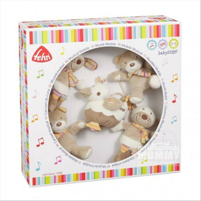 Baby FEHN German Baby Music Bed Bell Teddy Bear Family Versi Luar Negeri