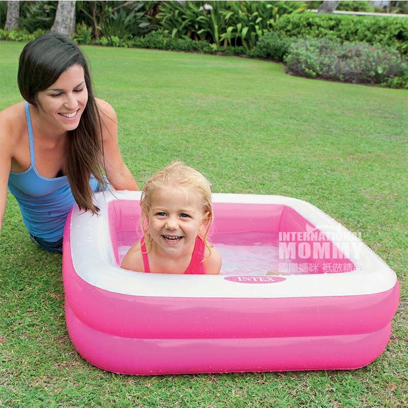 kolam renang tiup persegi INTEX American INTEX anak-anak versi 85x85x23 cm di luar negeri