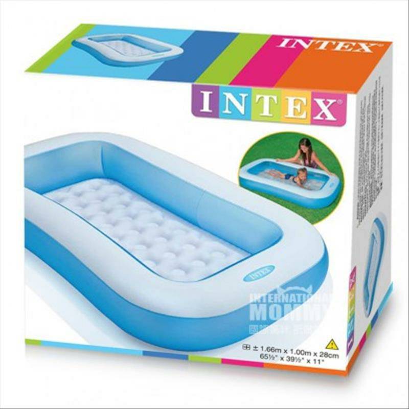 kolam renang tiup persegi INTEX American INTEX anak-anak versi 166 × 100 × 28 cm di luar negeri