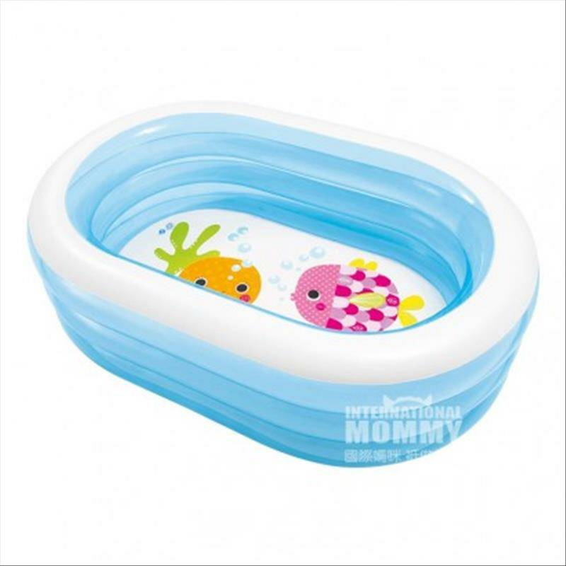 kolam renang tiup elips INTEX American INTEX anak-anak versi 163 × 107 × 46 cm di luar negeri