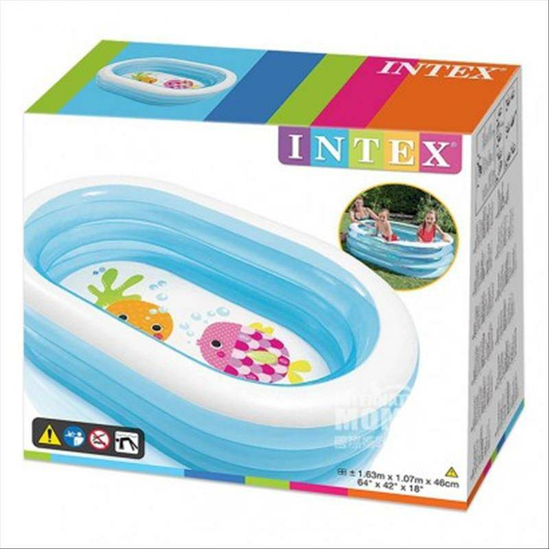 kolam renang tiup elips INTEX American INTEX anak-anak versi 163 × 107 × 46 cm di luar negeri