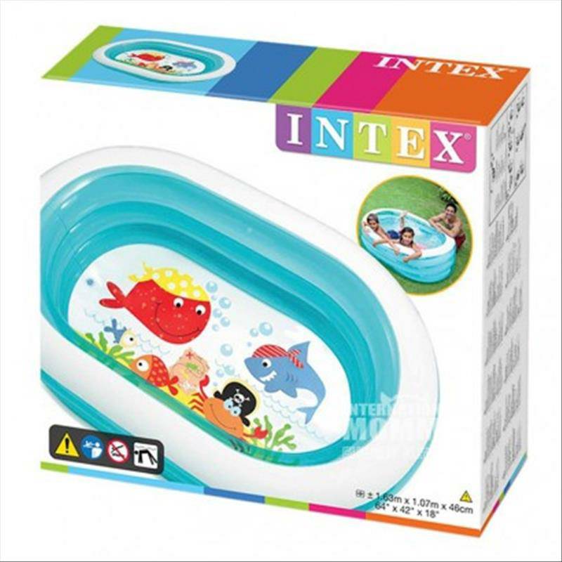kolam renang tiup elips INTEX American INTEX anak-anak versi 163 × 107 × 46 cm di luar negeri