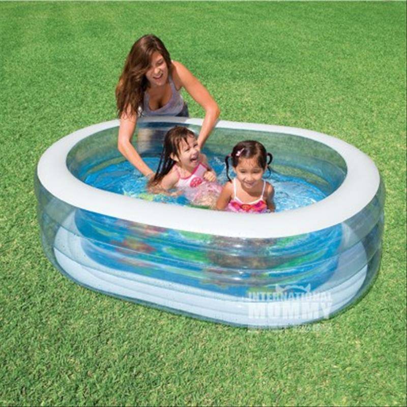 kolam renang tiup elips INTEX American INTEX anak-anak versi 163 × 107 × 46 cm di luar negeri