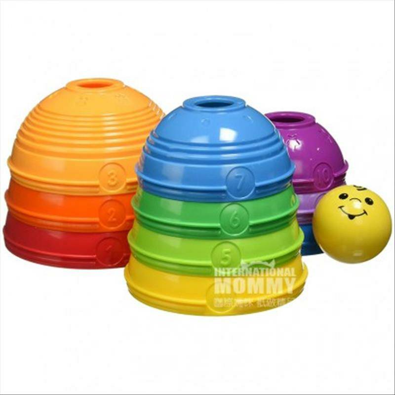 Fisher Price American Rainbow Stack Cup Mainan Piramida Edisi Luar Negeri