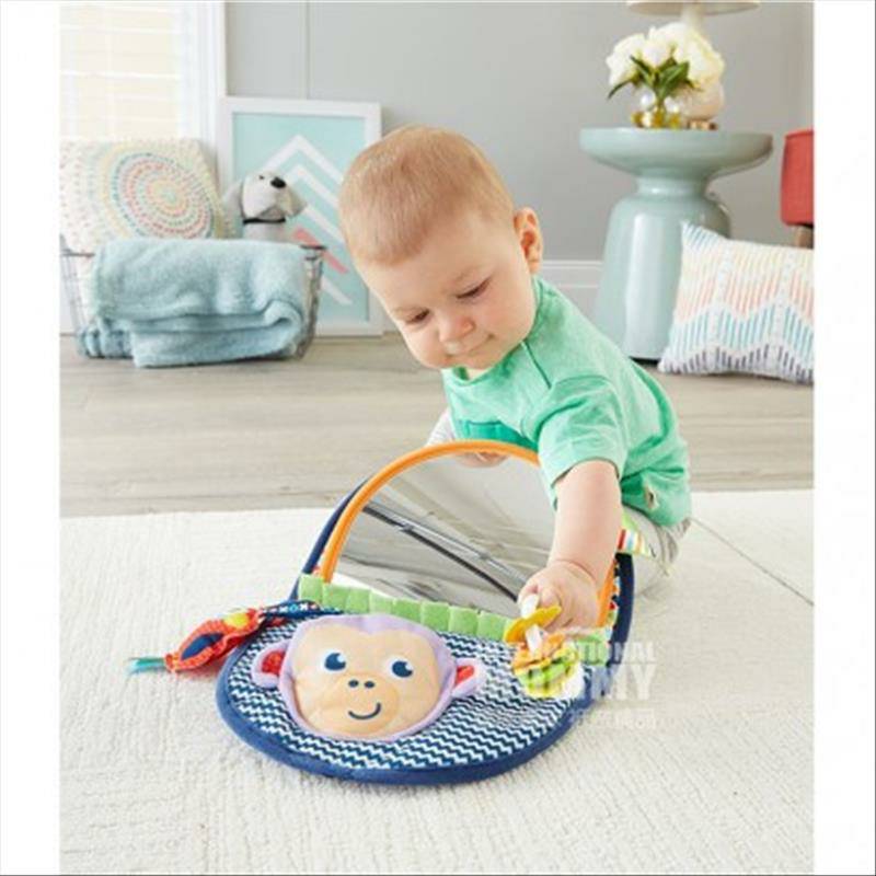Fisher Price American Little Monkey Keselamatan Cermin Bayi Kain Bermain Mainan Pendidikan Awal Versi Luar Negeri