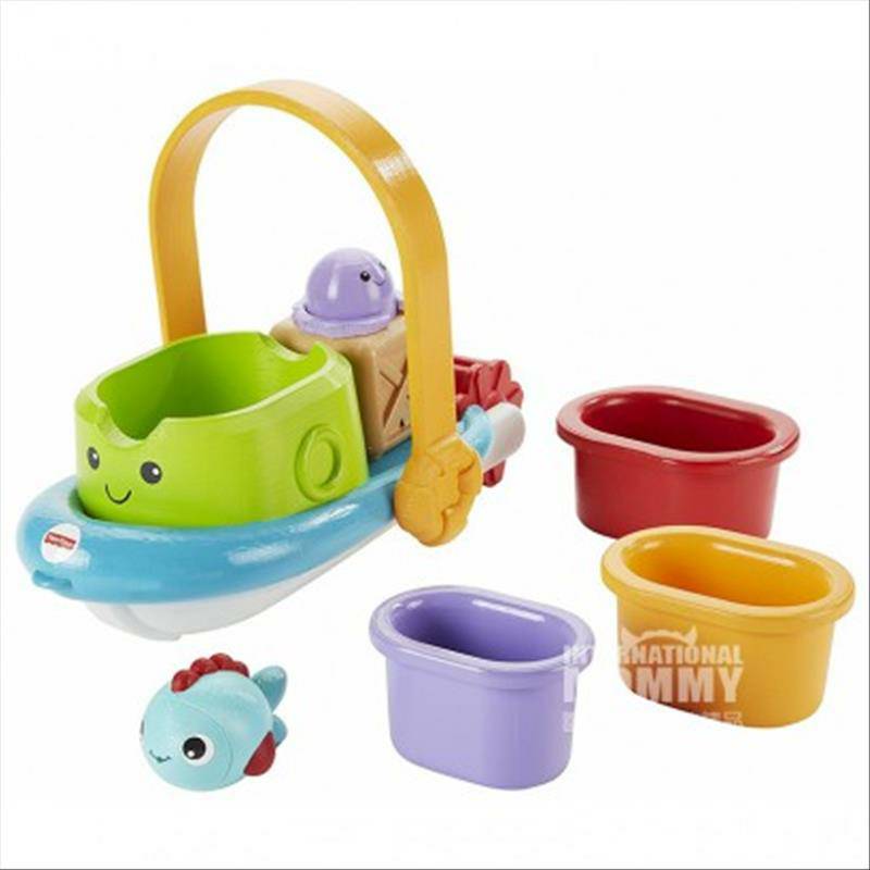 Fisher Price Bayi Amerika bermain air mandi semprotan paus kapal kargo Jengle edisi luar negeri