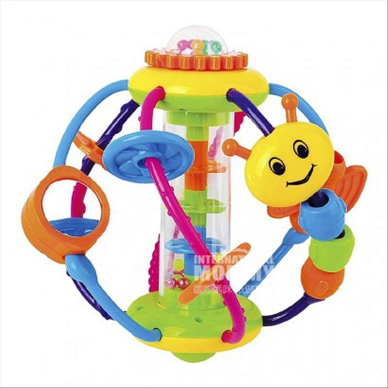 Bieco German Bieco Baby Caterpillar Beaded Rattle Toy Versi Luar Negeri