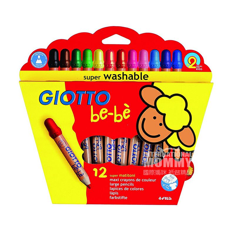 GIOTTO Italy GIOTTO 12 batang kayu tebal warna pensil warna ramah lingkungan versi luar negeri