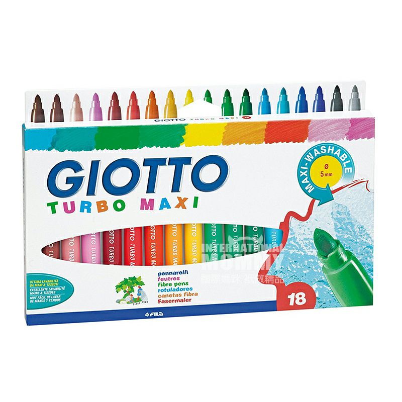 GIOTTO Italy GIOTTO 18 warna super dicuci cat air tebal kepala versi luar negeri