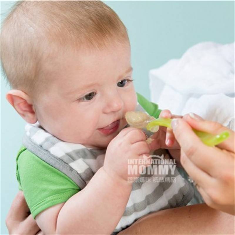 Green Sprouts American Baby dan Baby Silicone Soft Head Spoon Two Pack Versi Luar Negeri