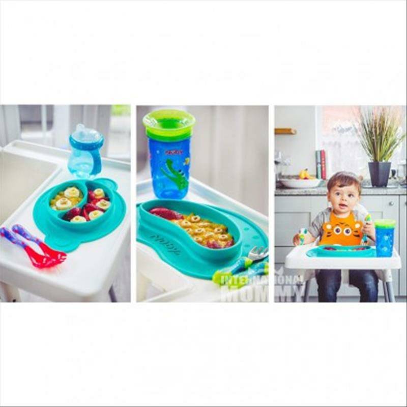 Nuby American silicone terintegrasi plat tray 6 bulan atau lebih Versi Luar Negeri