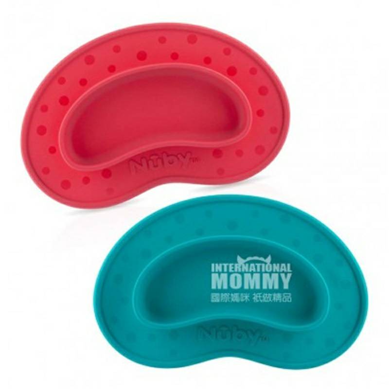 Nuby American Silicone Sucker Dinner Plate Lebih dari 12 Bulan Versi Luar Negeri
