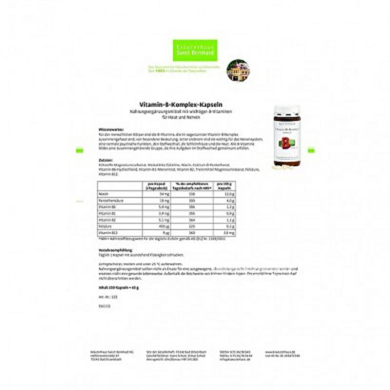 Sanct Bernhard German Multivitamin B Group Capsule Versi Luar Negeri