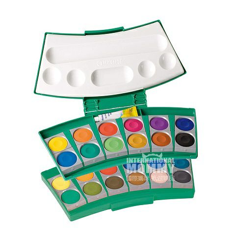 kotak cat air portabel Pelikan anak-anak Jerman versi 24 warna di luar...