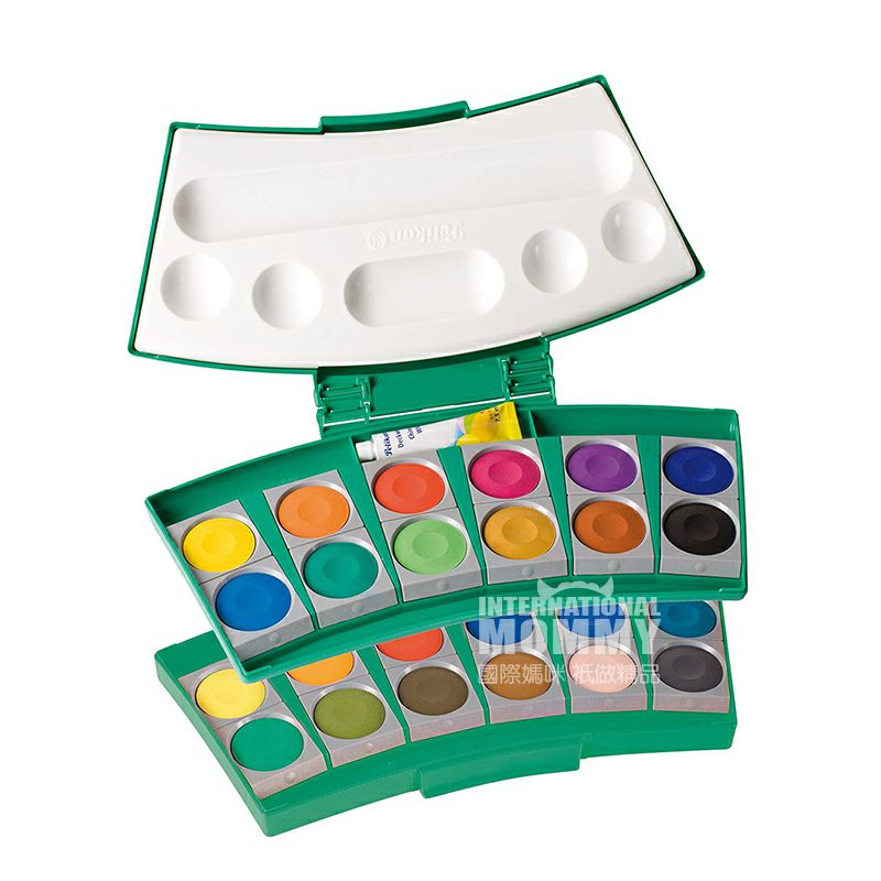 kotak cat air portabel Pelikan anak-anak Jerman versi 24 warna di luar negeri