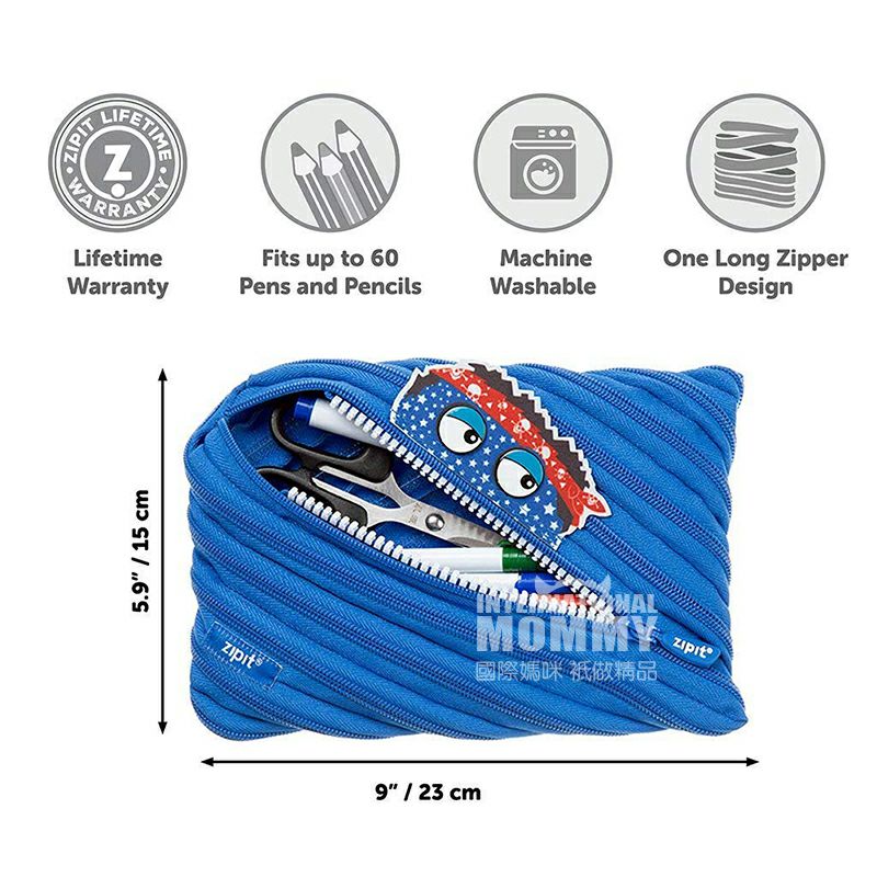 ZIPIT Israel ZIPIT Seri Monster Ritsleting Pena Kasus Edisi Luar Negeri