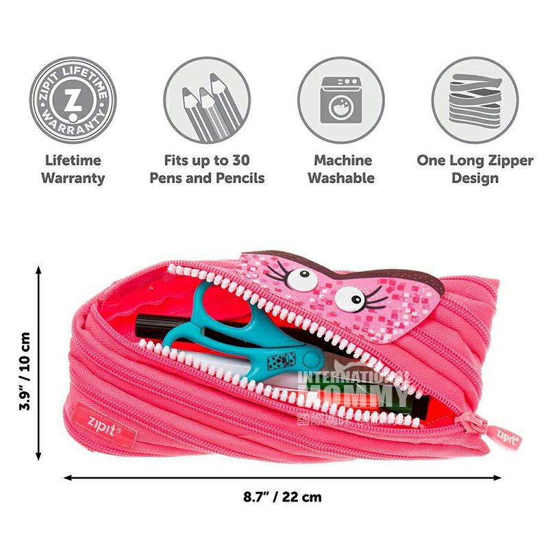 Ritsleting pensil ZIPIT Israel ZIPIT pink mengedipkan mata versi luar negeri