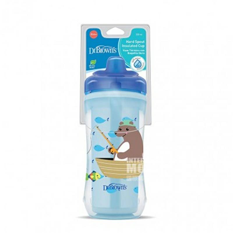 Dr Brown`s American Baby Leakproof Insulated Duckbill Cup Blue 300ml Versi Luar Negeri