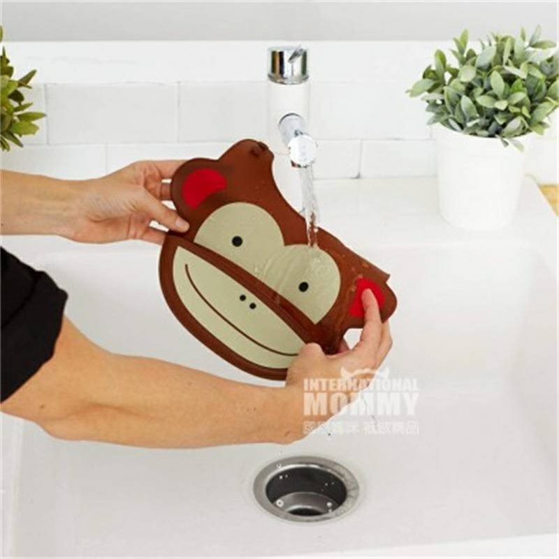 SKIP HOP American SKIP HOP Zoo seri kartun silikon tiga dimensi bib versi luar negeri