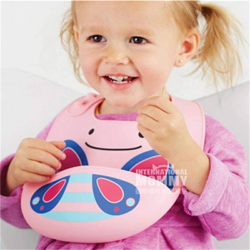 SKIP HOP American SKIP HOP Zoo seri kartun silikon tiga dimensi bib versi luar negeri