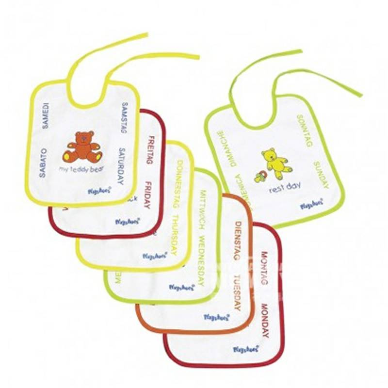Playshoes Jerman Playshoes Baby Tether Bib 7-Pack Versi Luar Negeri