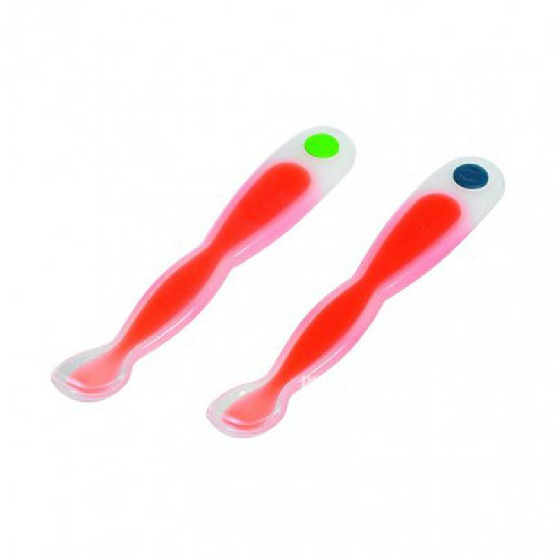 Bebeconfort French Bebeconfort Bayi Sendok Silikon Sensitif Termokromik Dua Paket Versi Luar Negeri